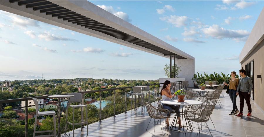 Rooftop terrace with city views, Asunción